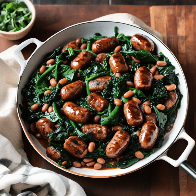 BBQ Sausage, Beans And Greens