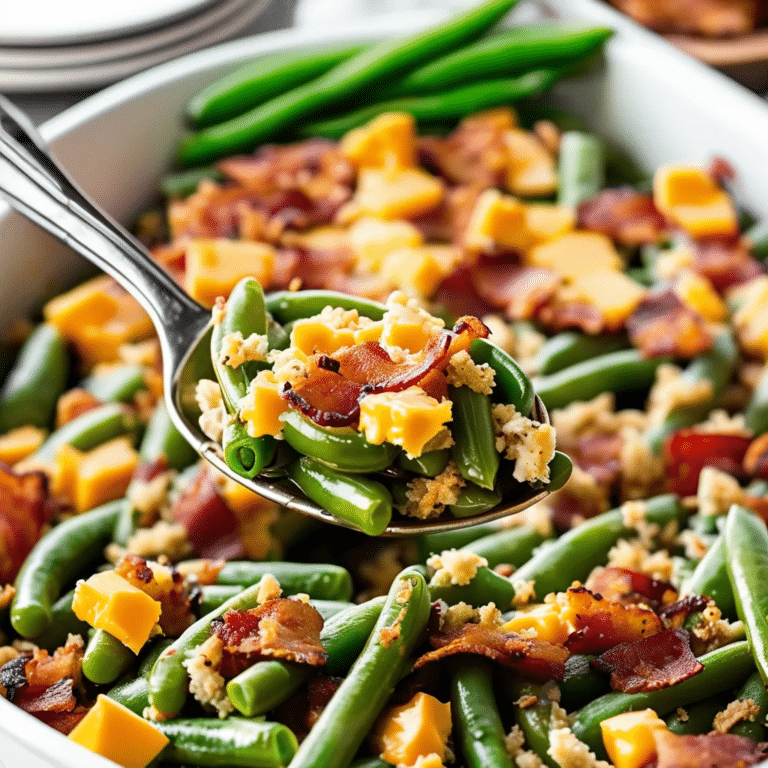 Bacon And Cheddar Green Bean Casserole