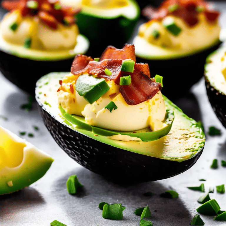 Bacon Avocado Deviled Eggs
