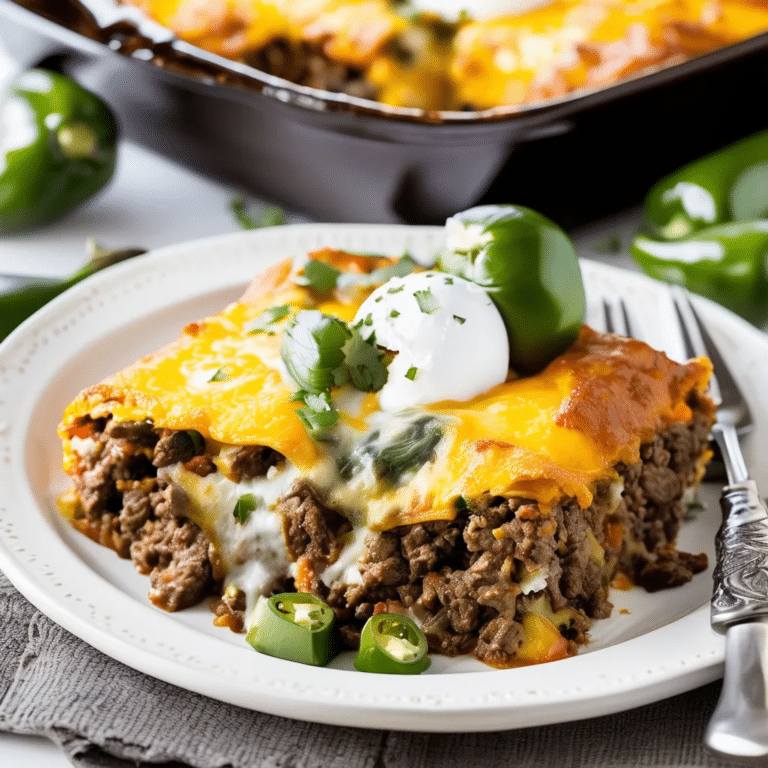 Baked Beef Chiles Rellenos Casserole