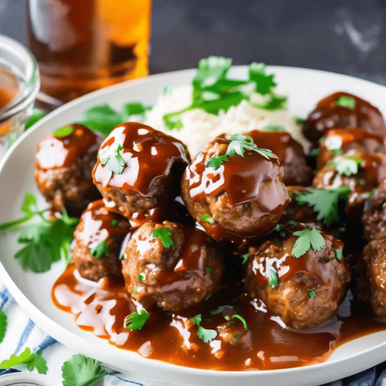 Barbecue and Beer Meatballs