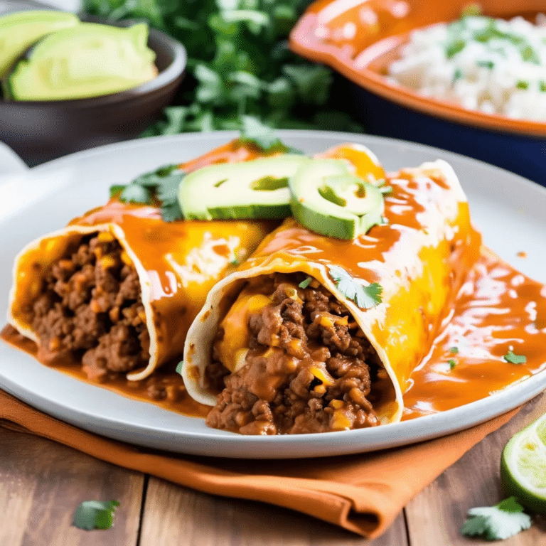 Beef And Rice Enchiladas