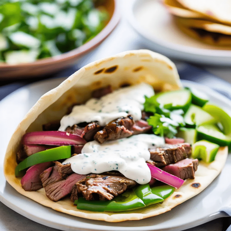 Beef Pitas with Yogurt Sauce