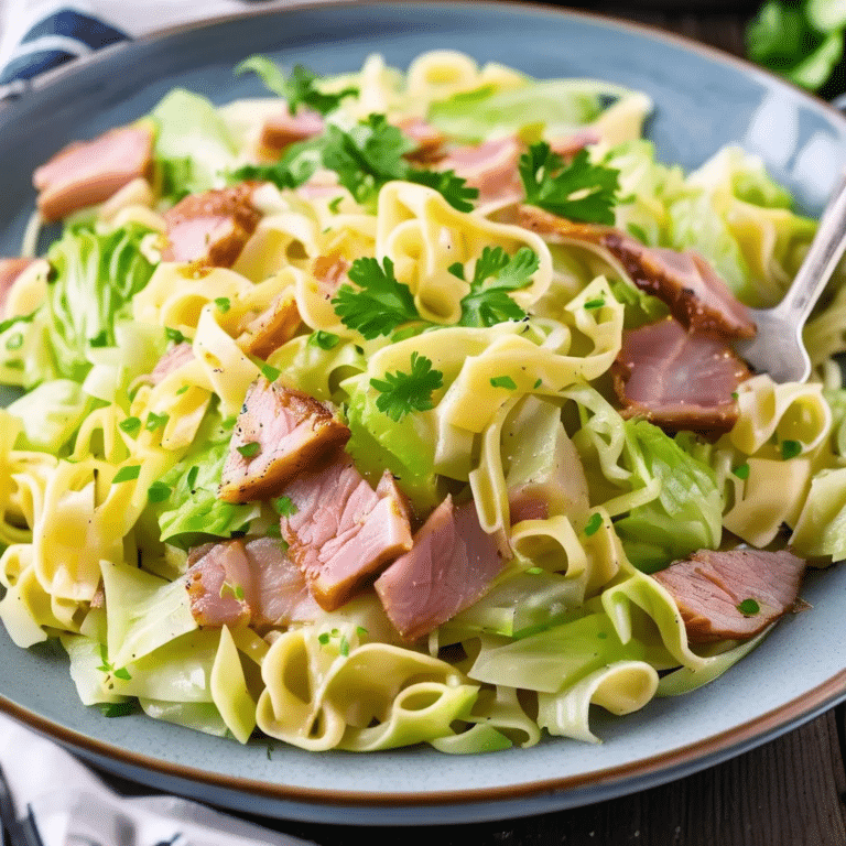 Cabbage And Noodles With Ham