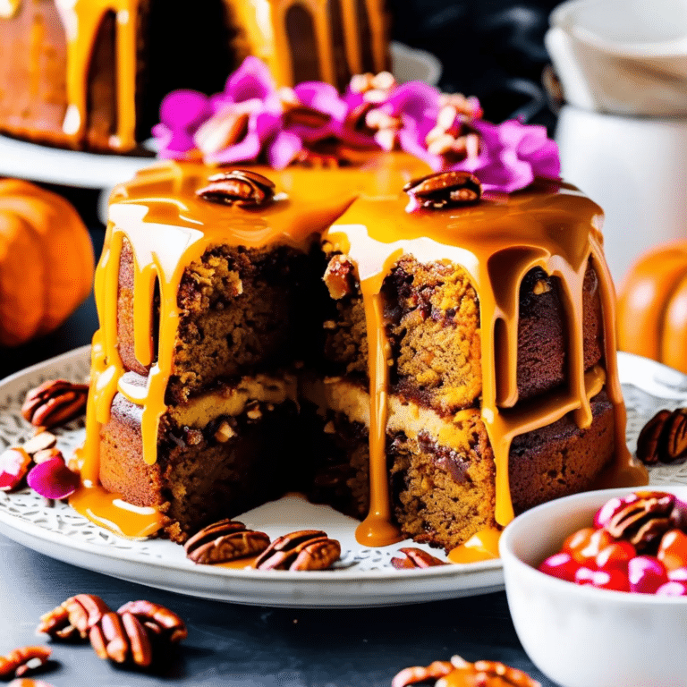 Caramel Pecan Pumpkin Cake