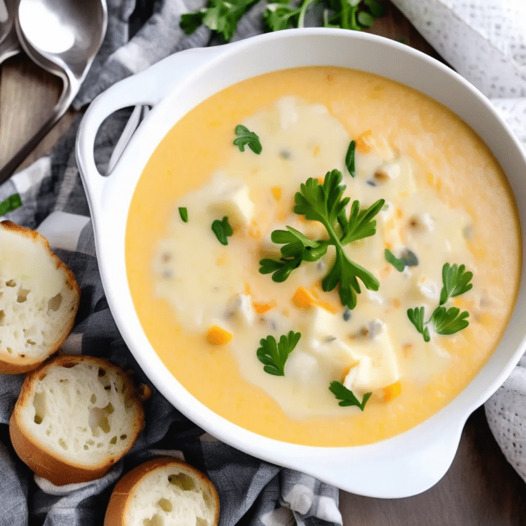 Cauliflower And Potato Soup With Cheddar Cheese