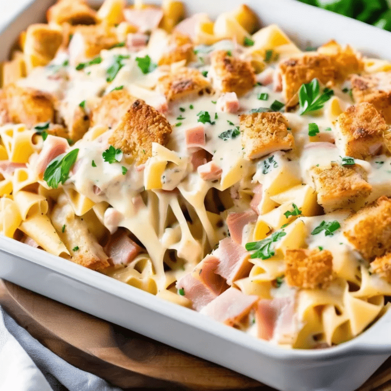 Chicken Cordon Bleu Pasta Bake