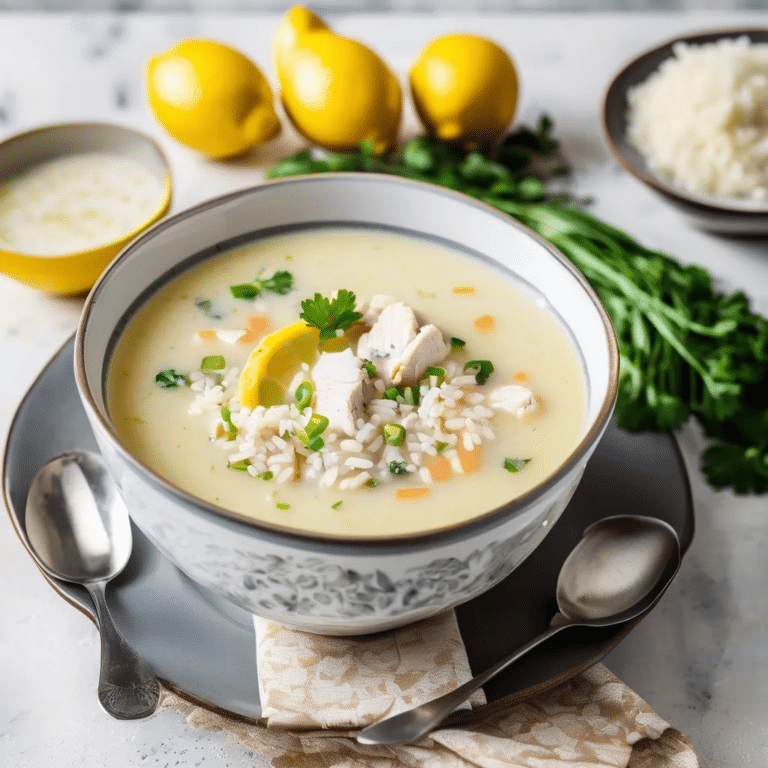 Chicken Lemon Rice Soup