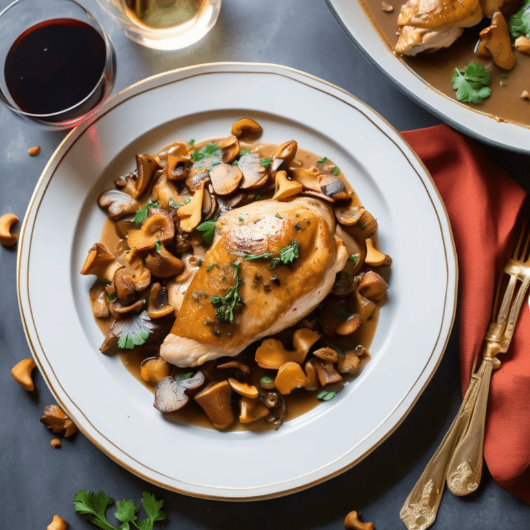 Chicken With Chanterelle Mushrooms And Marsala Wine