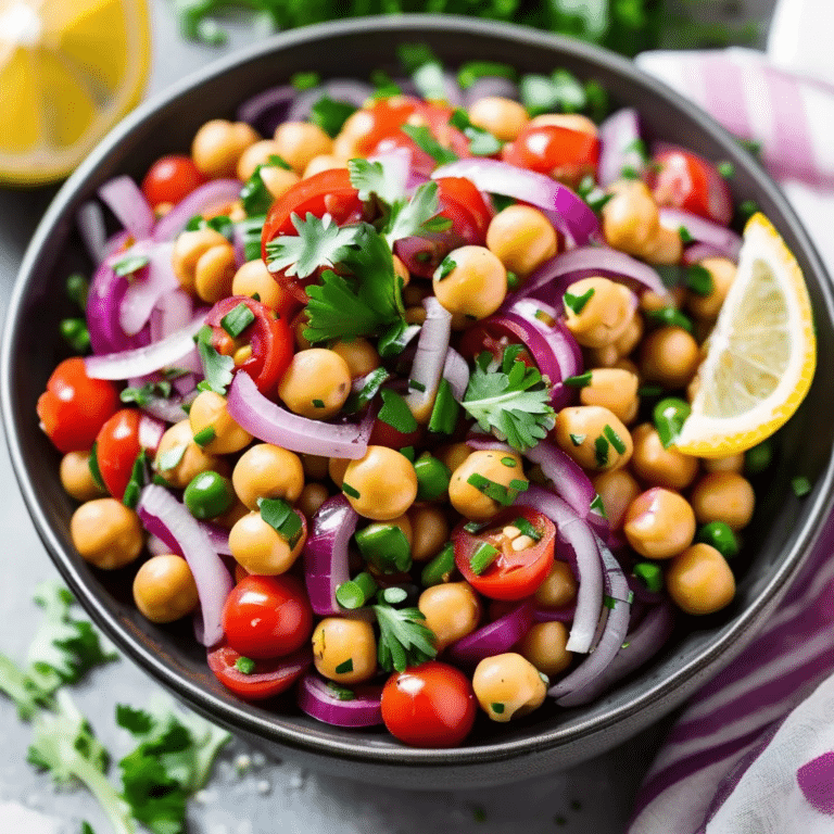 Chickpea Salad With Red Onion And Tomato