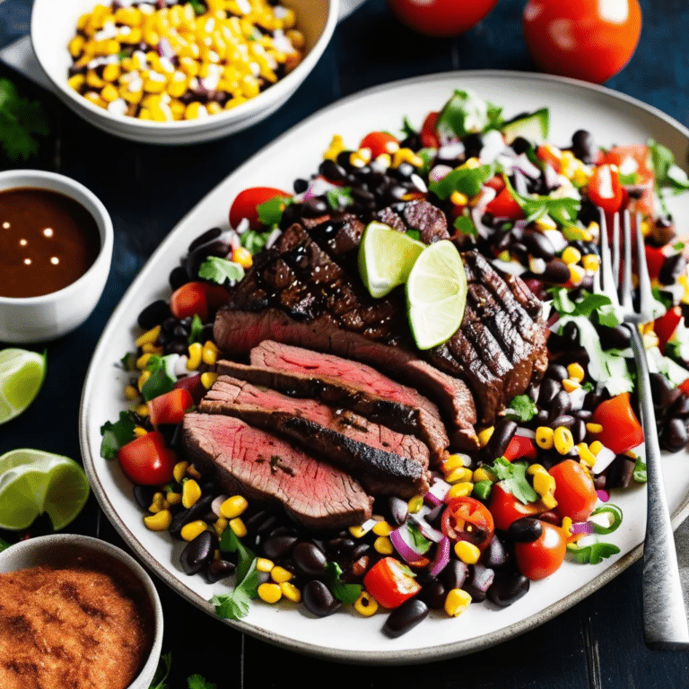 Chili-Rubbed Steak With Black Bean Salad