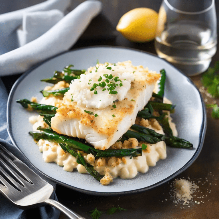 Creamy Halibut Olympia