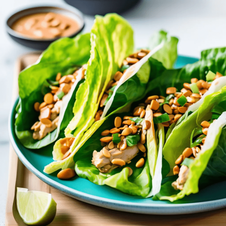 Creamy Miso Peanut Chicken Lettuce Wraps