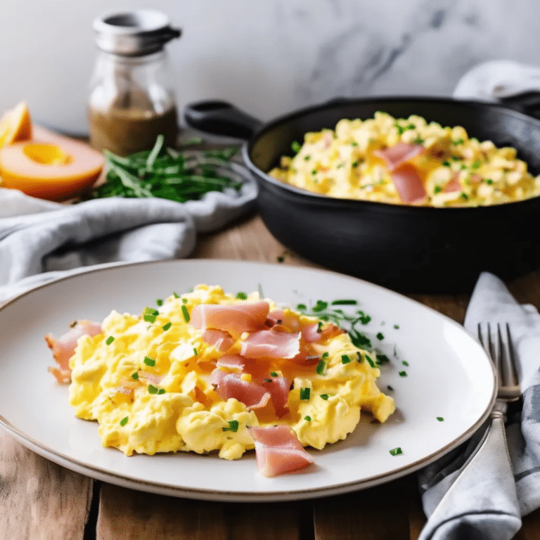 Creamy Scrambled Eggs with Ham