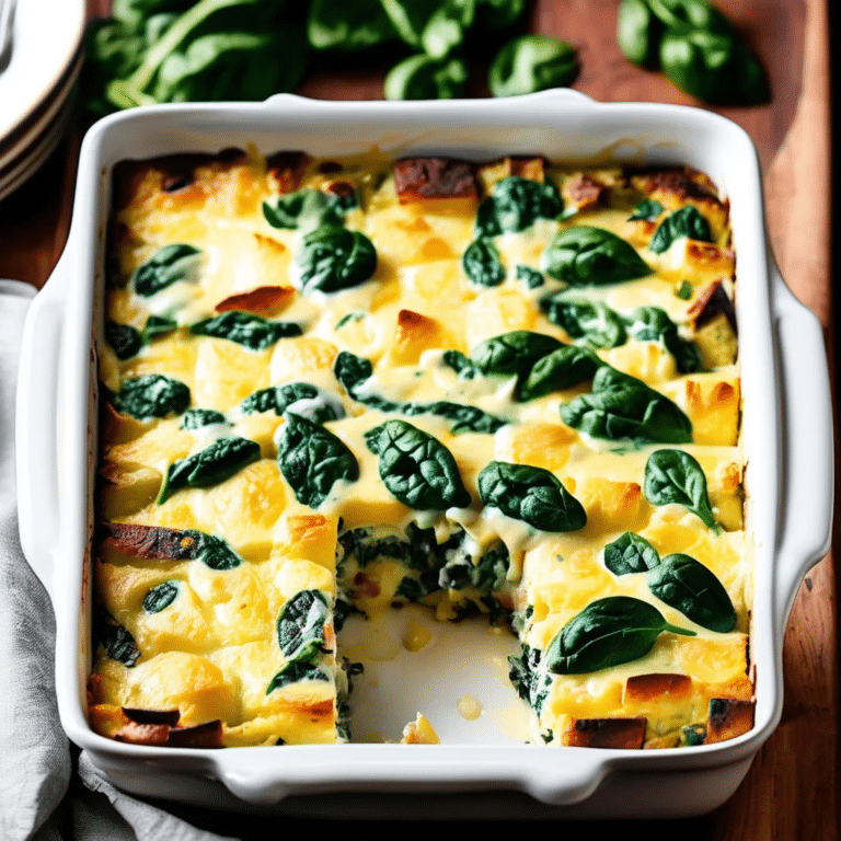 Creamy Spinach And Potato Breakfast Casserole