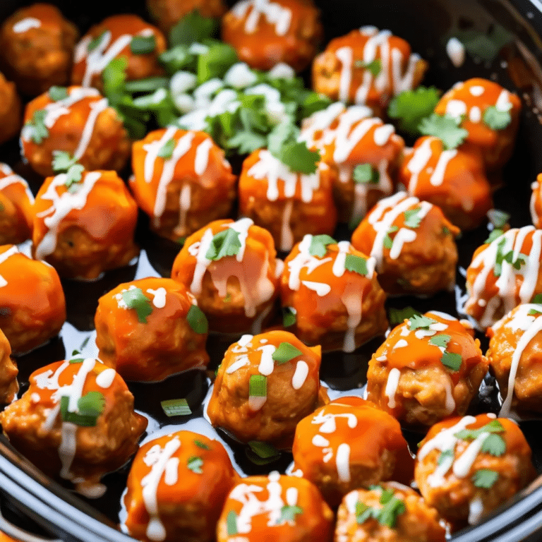 Crockpot Buffalo Chicken Meatballs