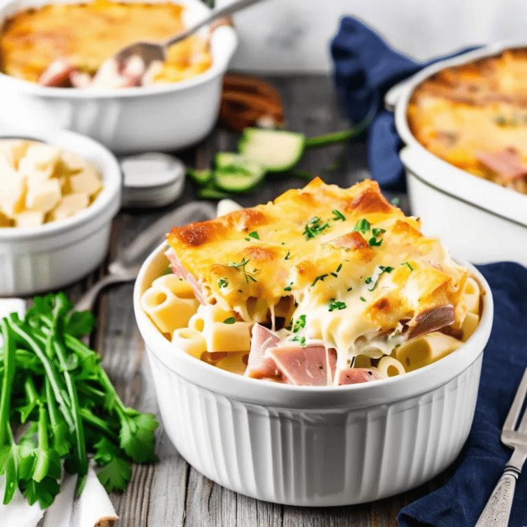 Easy Ham And Swiss Casserole