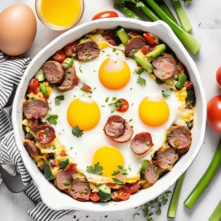 Egg Bake With Sausage, Bacon, And Veggies