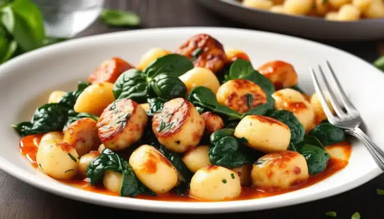 GNOCCHI WITH SPINACH AND CHICKEN SAUSAGE