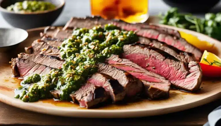 GRILLED FLANK STEAK WITH CHIMICHURRI SAUCE