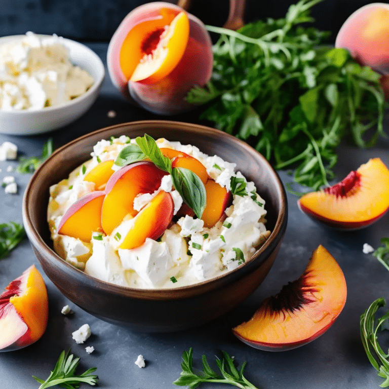 Garlic Oil Feta Dip With Peaches
