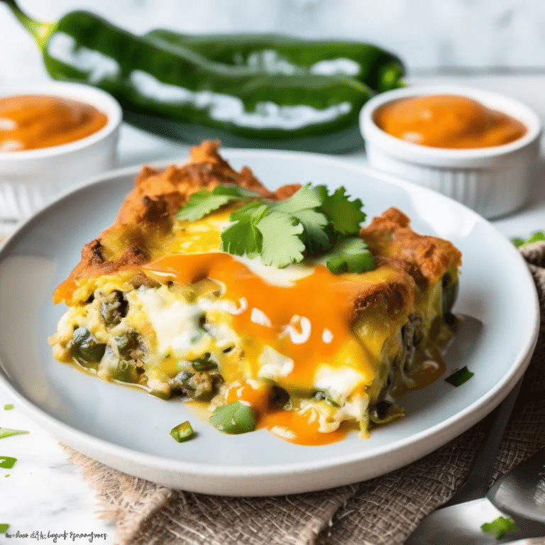 Hatch Chile Relleno Casserole With Ranchero Sauce