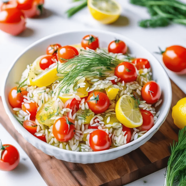 Lemon Orzo Salad With Tomatoes & Dill