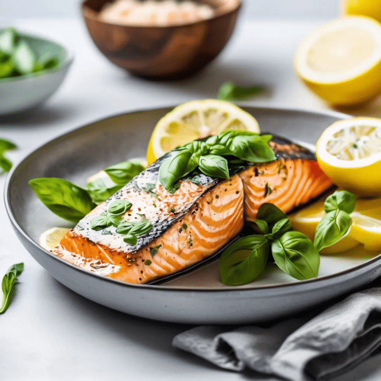 Lemon Salmon With Basil