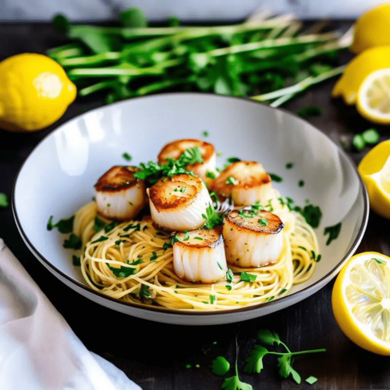Lemony Scallops With Angel Hair Pasta