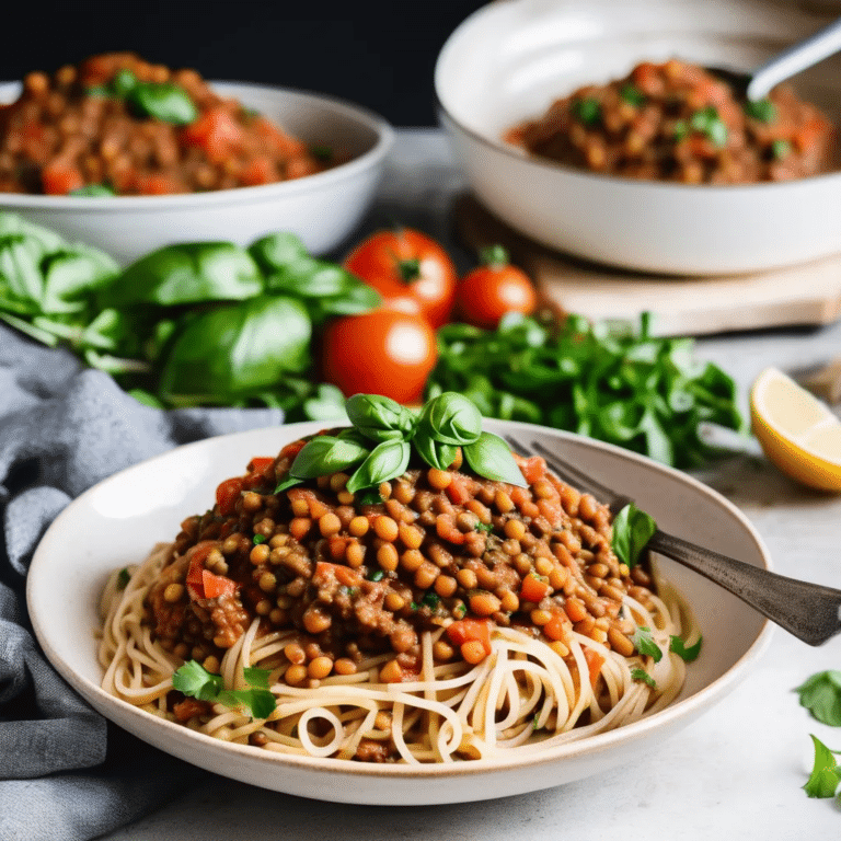 Lentil Spaghetti Bolognese