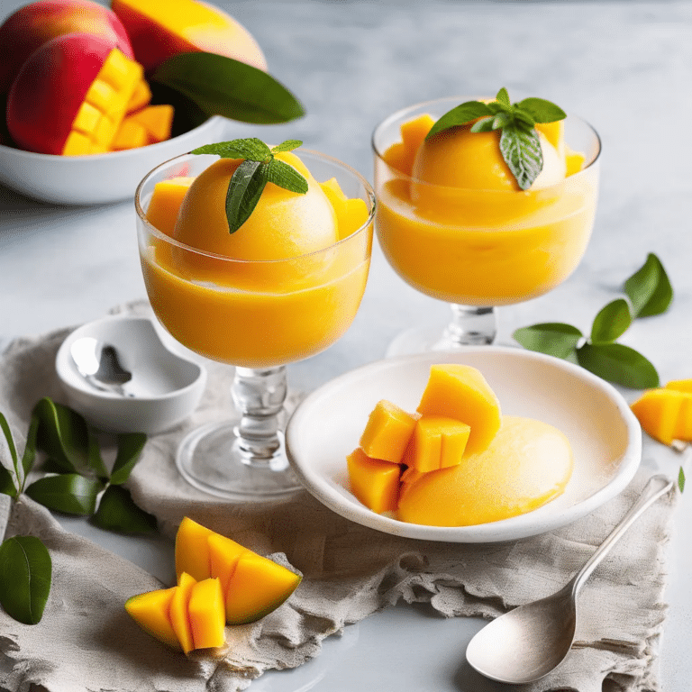 Mango Sorbet Dessert