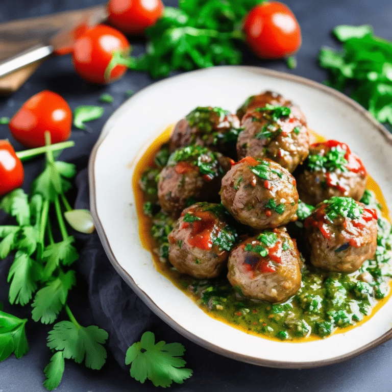 Meatballs With Chimichurri Sauce