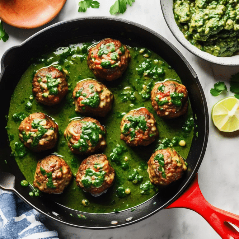 Meatballs With Chimichurri Sauce