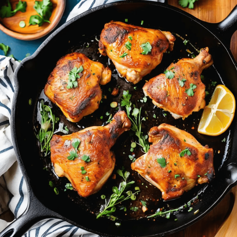 One-Skillet Crispy Chicken Thighs