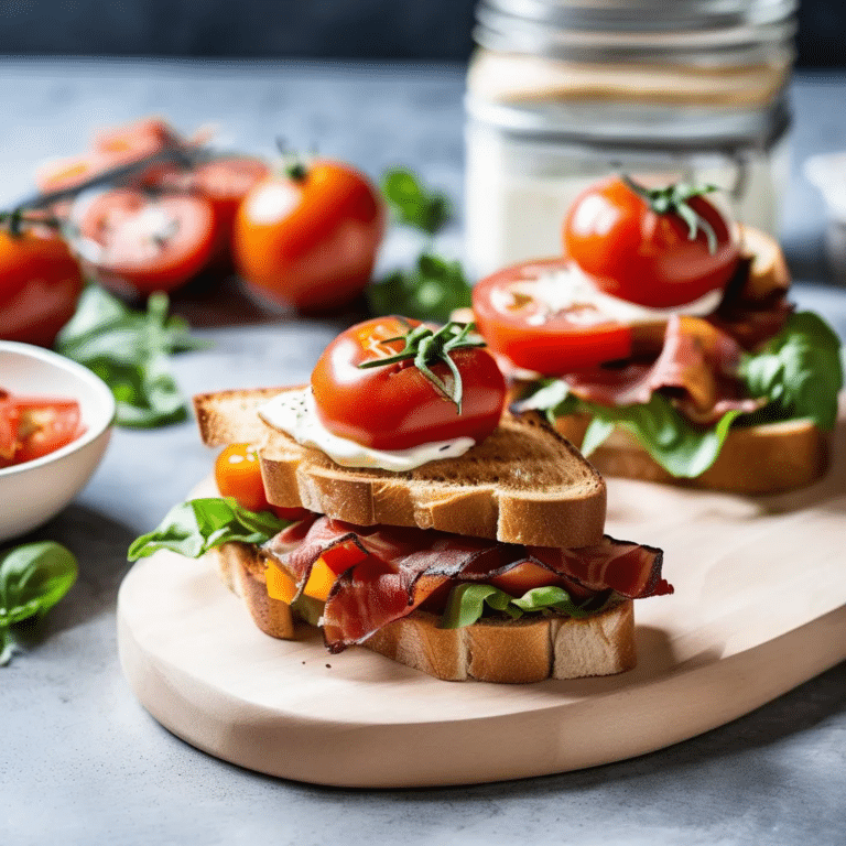 Open Face Tomato Bacon Sandwich