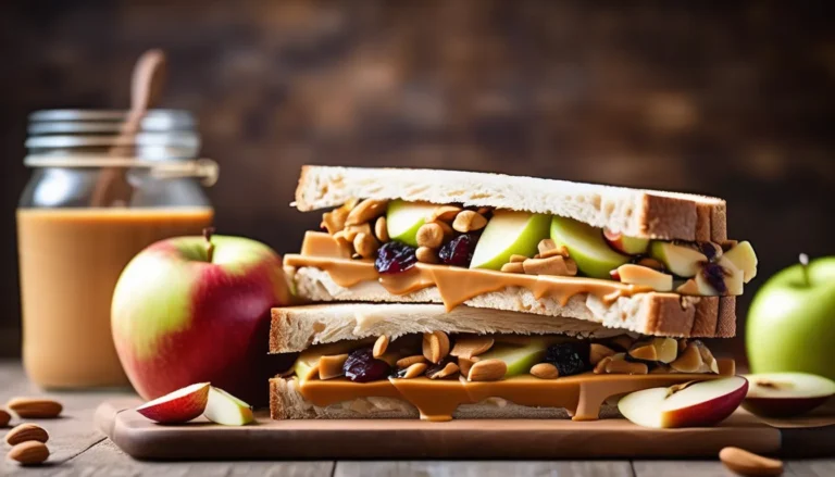 PEANUT BUTTER, APPLE AND RAISIN SANDWICH