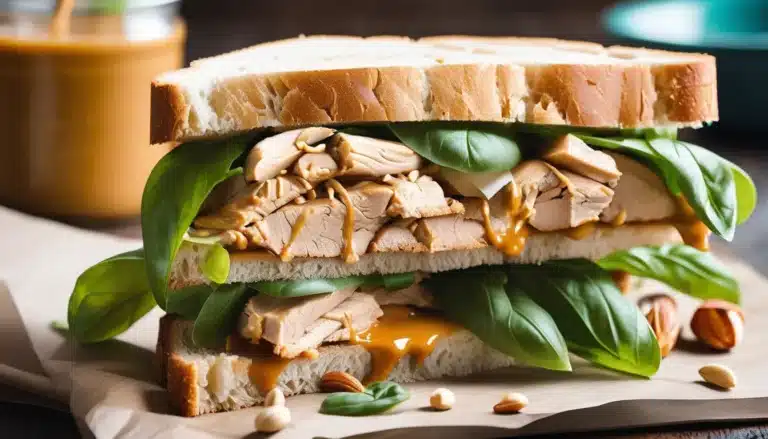 PEANUT BUTTER, CHICKEN AND BASIL SANDWICH