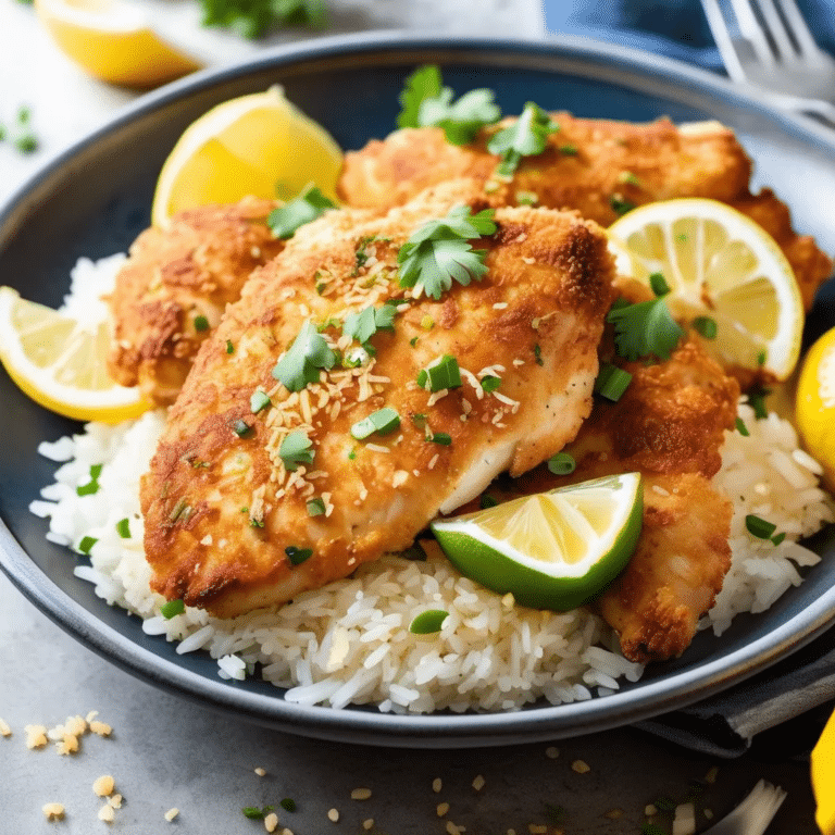 Parmesan Chicken With Lemon Rice
