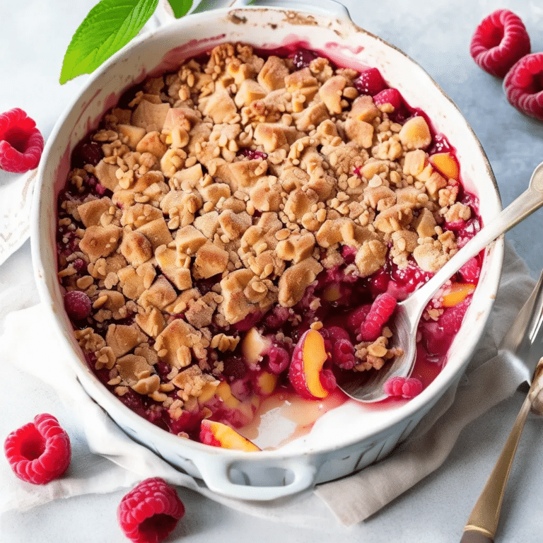 Peach And Raspberry Crumble