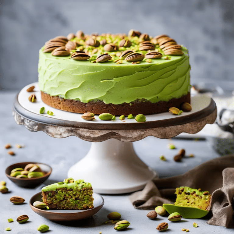 Pistachio Cake with Walnuts