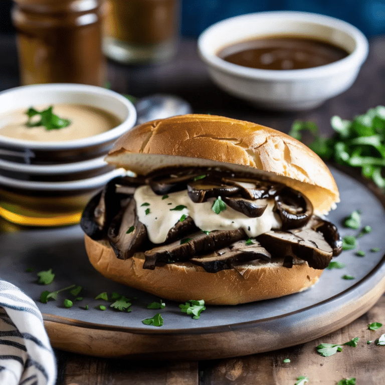 Portobello French Dip With Horseradish Aioli
