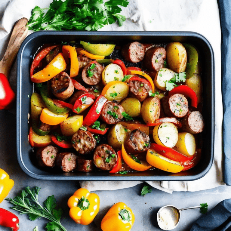 Potato And Pepper Sausage Bake