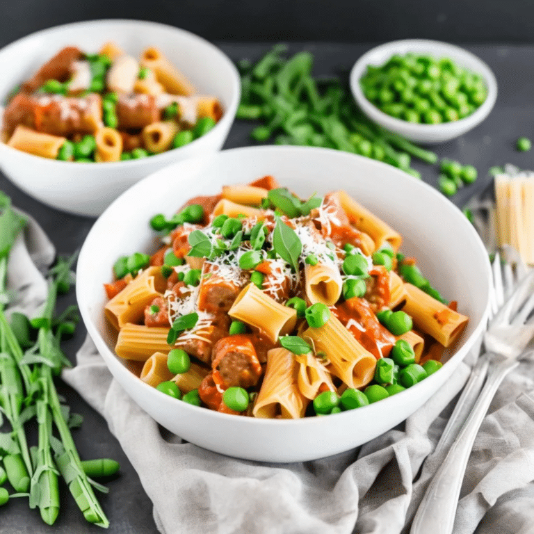 Pressure Cooker Rigatoni With Sausage & Peas
