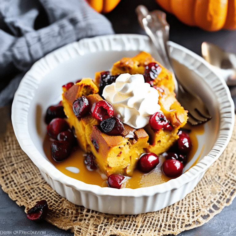 Pumpkin Cranberry Bread Pudding