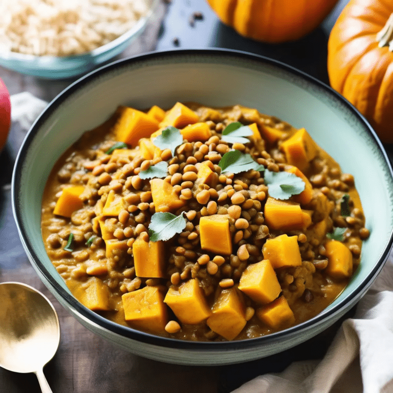 Pumpkin Curry With Lentils and Apples