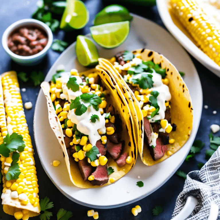 Queso Steak And Elote Tacos