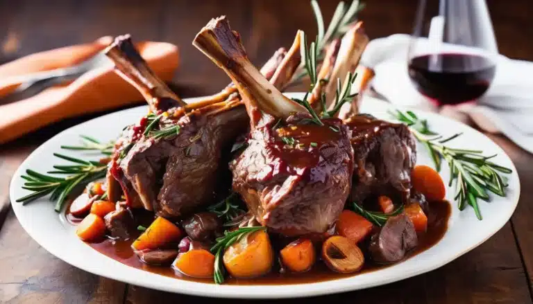 ROSEMARY LAMB SHANKS BRAISED IN RED WINE