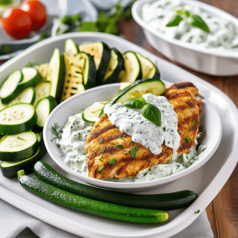 Ranch Chicken Tzatziki With Parmesan Zucchini