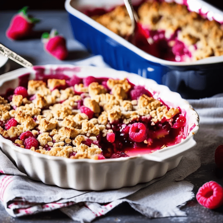 Raspberry And Rhubarb Crumble