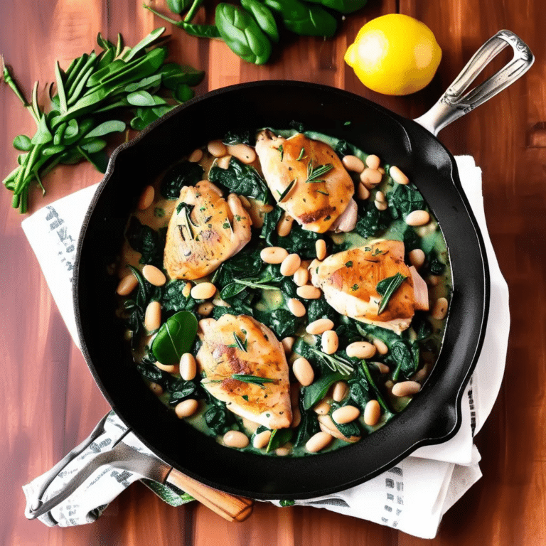 Rosemary Chicken With Spinach & Beans